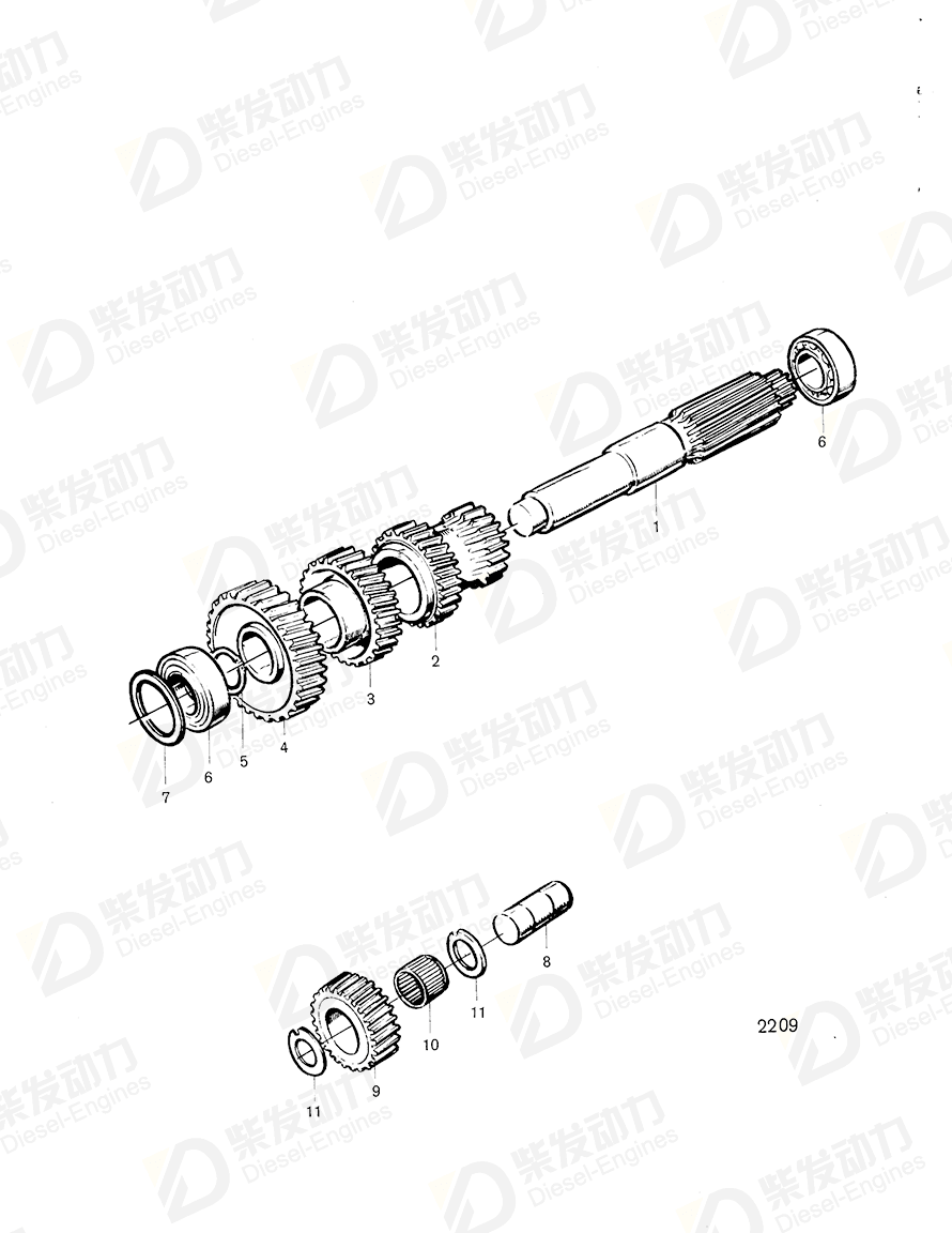 VOLVO Spare part 11043 Drawing